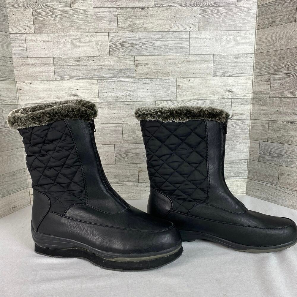 Wanderlust Orthopedic Lifted Ladies Black Quilted Boots 11W Right Built Up 5/8”